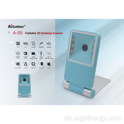 Großhandel 2D faltbarer Desktop-Barcode-Scanner